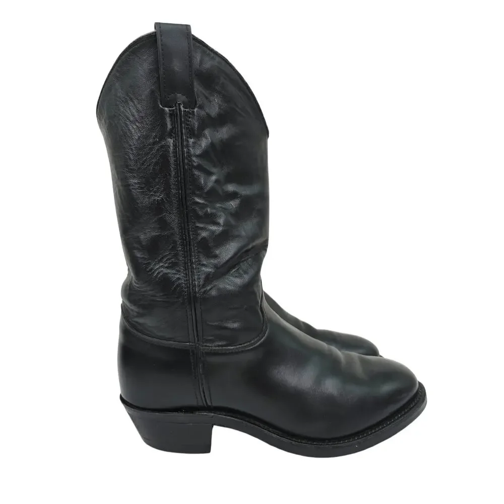 Vintage Men's Western Cowboy Boots Leather Black 9 Wide